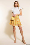 Chiffon Floral Mini Skirt - Yellow