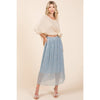 Metallic Midi Skirt - Blue