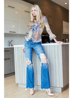 Heavy Distressed Dad Jeans - High Rise