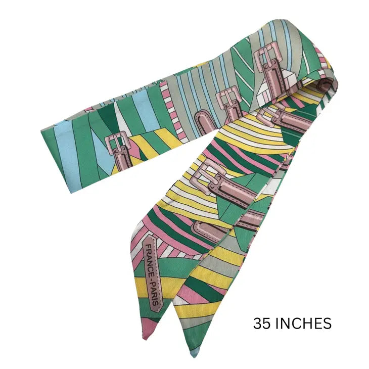 France Paris Twilly Skinny Scarf - Blue