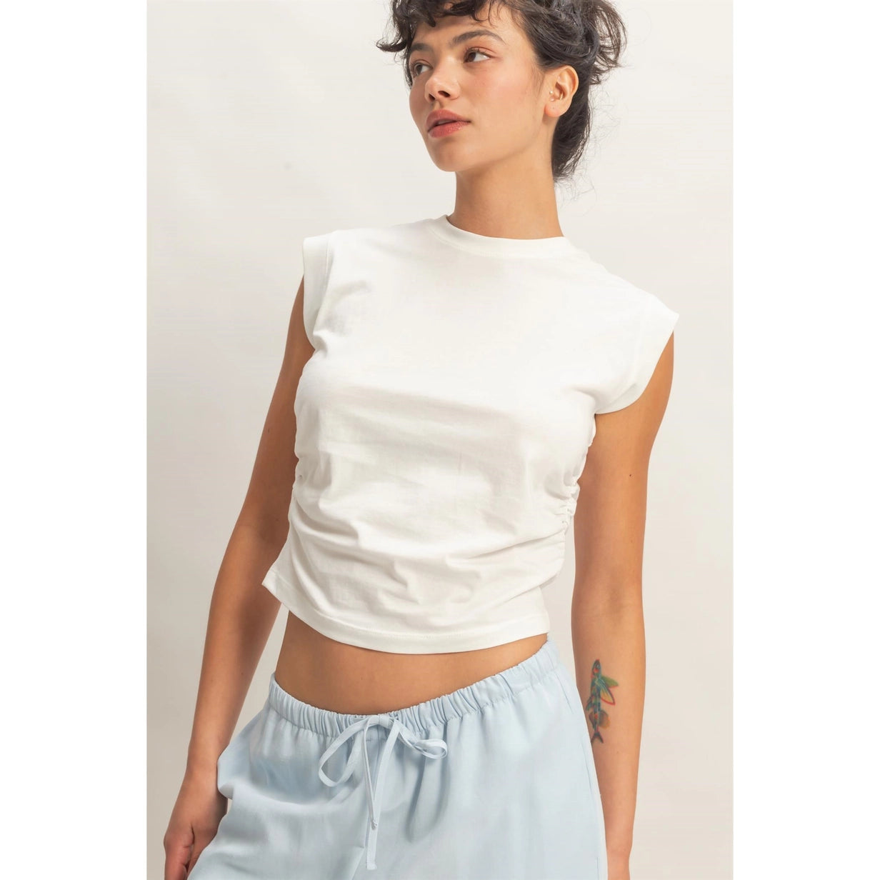 Synched Waist Top - Off White