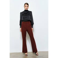 Sasha Satin Draped Blouse - Black