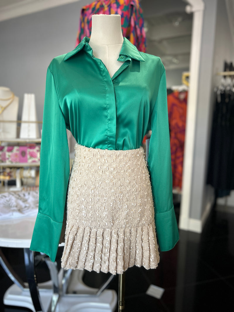 Tweed Mini Skirt - Ivory