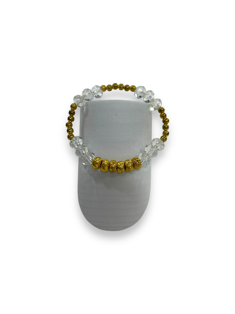 Crystal & Gold Beaded Bracelet