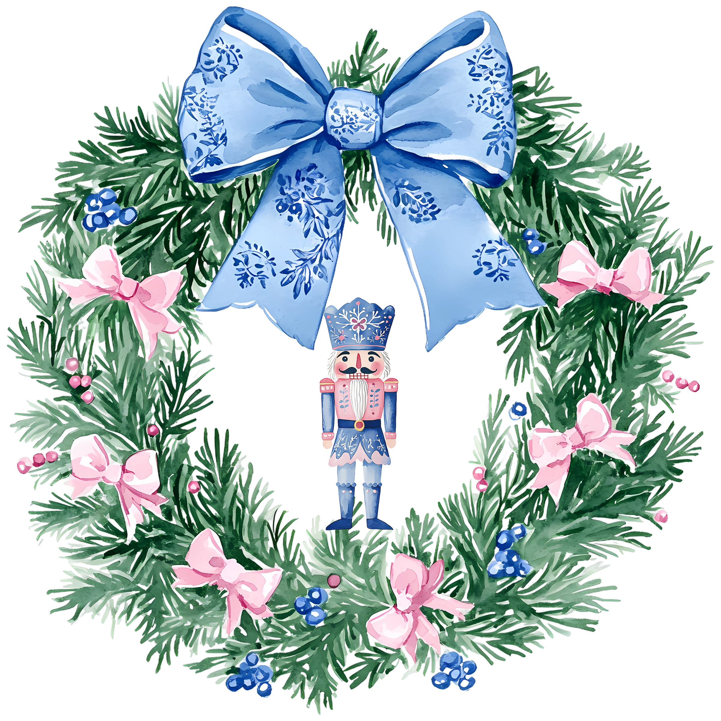 Nutcracker Wreath Graphic Tee - White