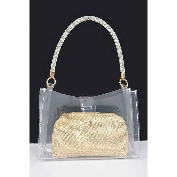 The Clear Bag - Rhinestone Handle