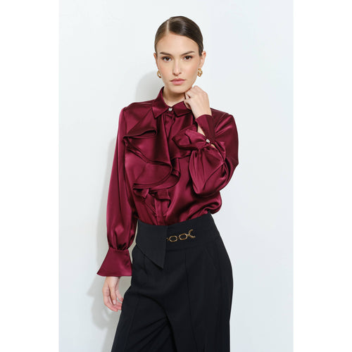 Sasha Bell Sleeve Blouse - Wine
