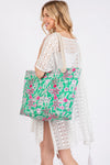 Giraffe Beach Tote - Green