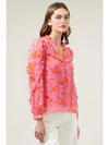Carolina Pink and Red Bloom Blouse