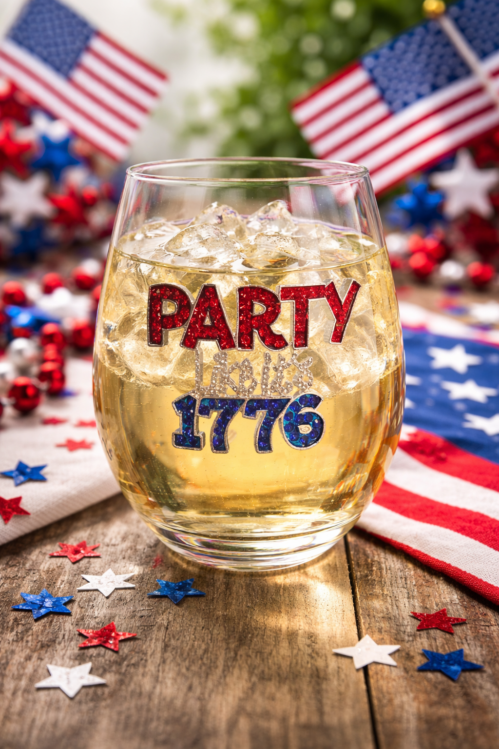 Party Like It’s 1776 Stemless Wine Glass