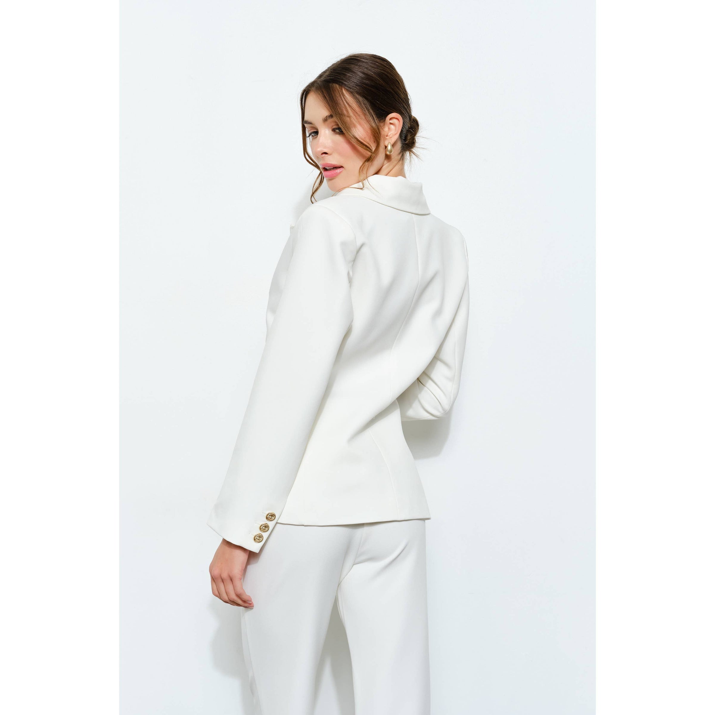 Natasha Fitted Blazer - White