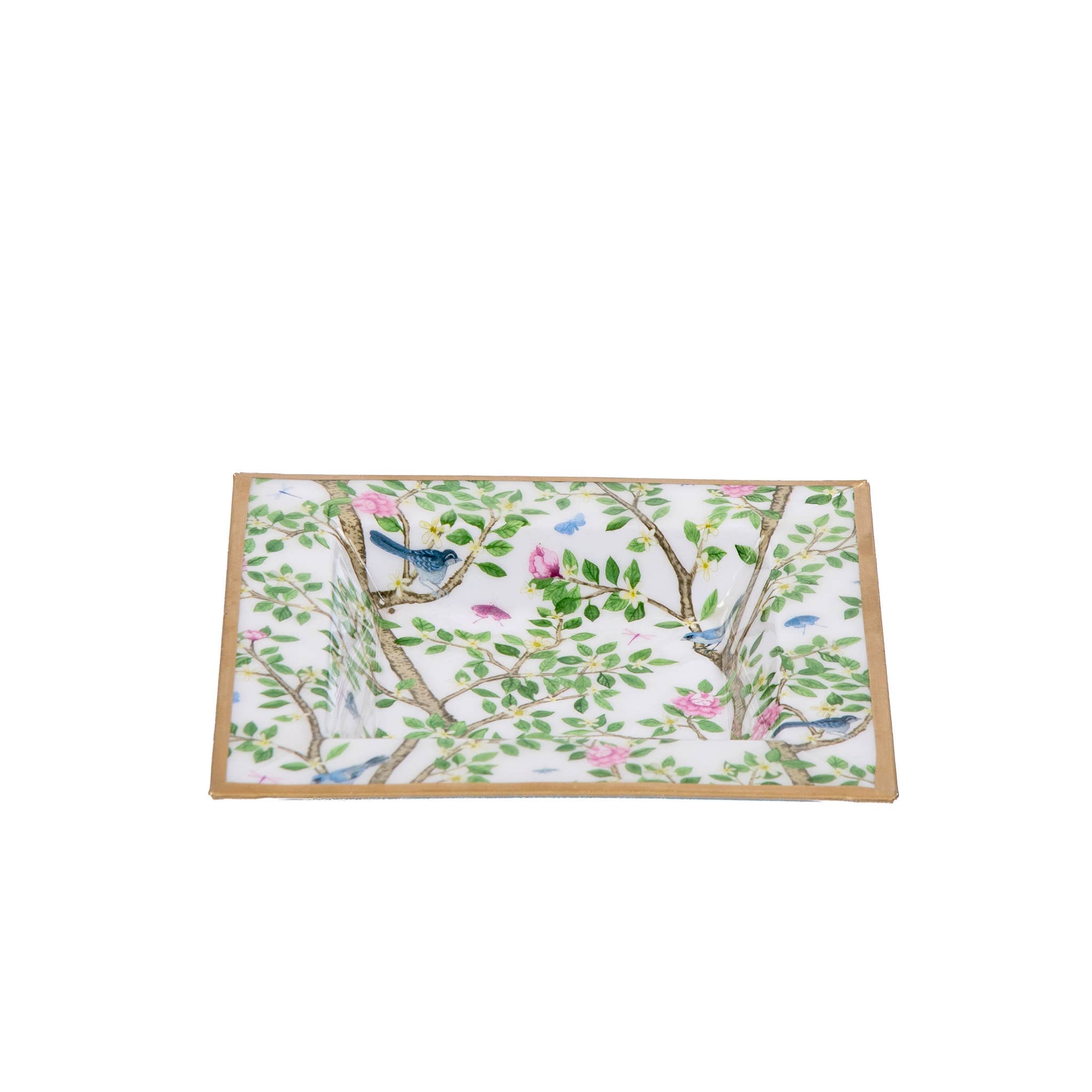 Elsie's Garden Enameled Tori Trinket Tray - Blue & Pink