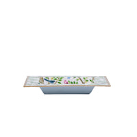 Elsie's Garden Enameled Tori Trinket Tray - Blue & Pink