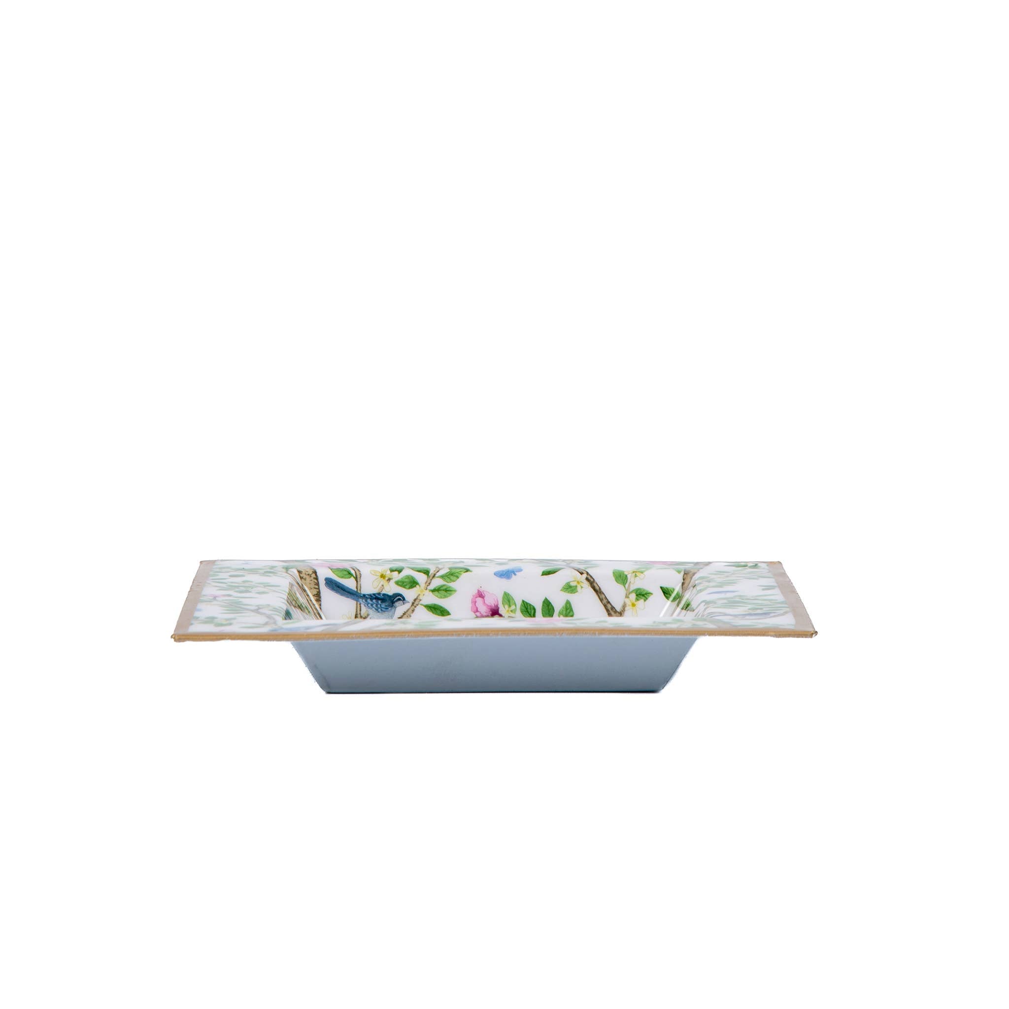 Elsie's Garden Enameled Tori Trinket Tray - Blue & Pink