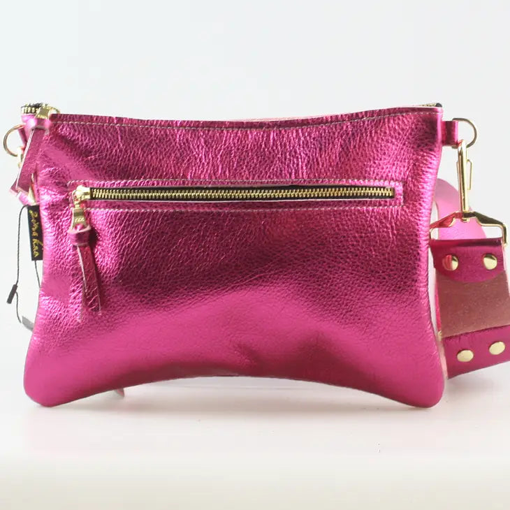 The Metallic Rita Crossbody and Hipbag - Fuchsia