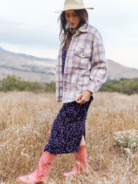 Plaid Shacket - Lilac