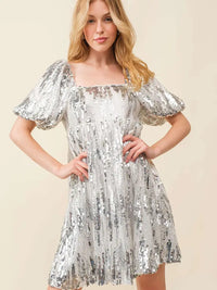 Sequin Babydoll Mini Dress