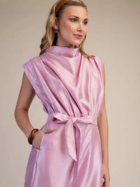 Cowl Neck Romper - Pink