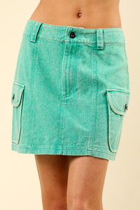 Cargo Mini Skirt - Green