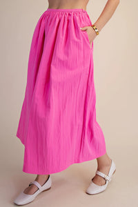 A-Line Midi Skirt - Pink