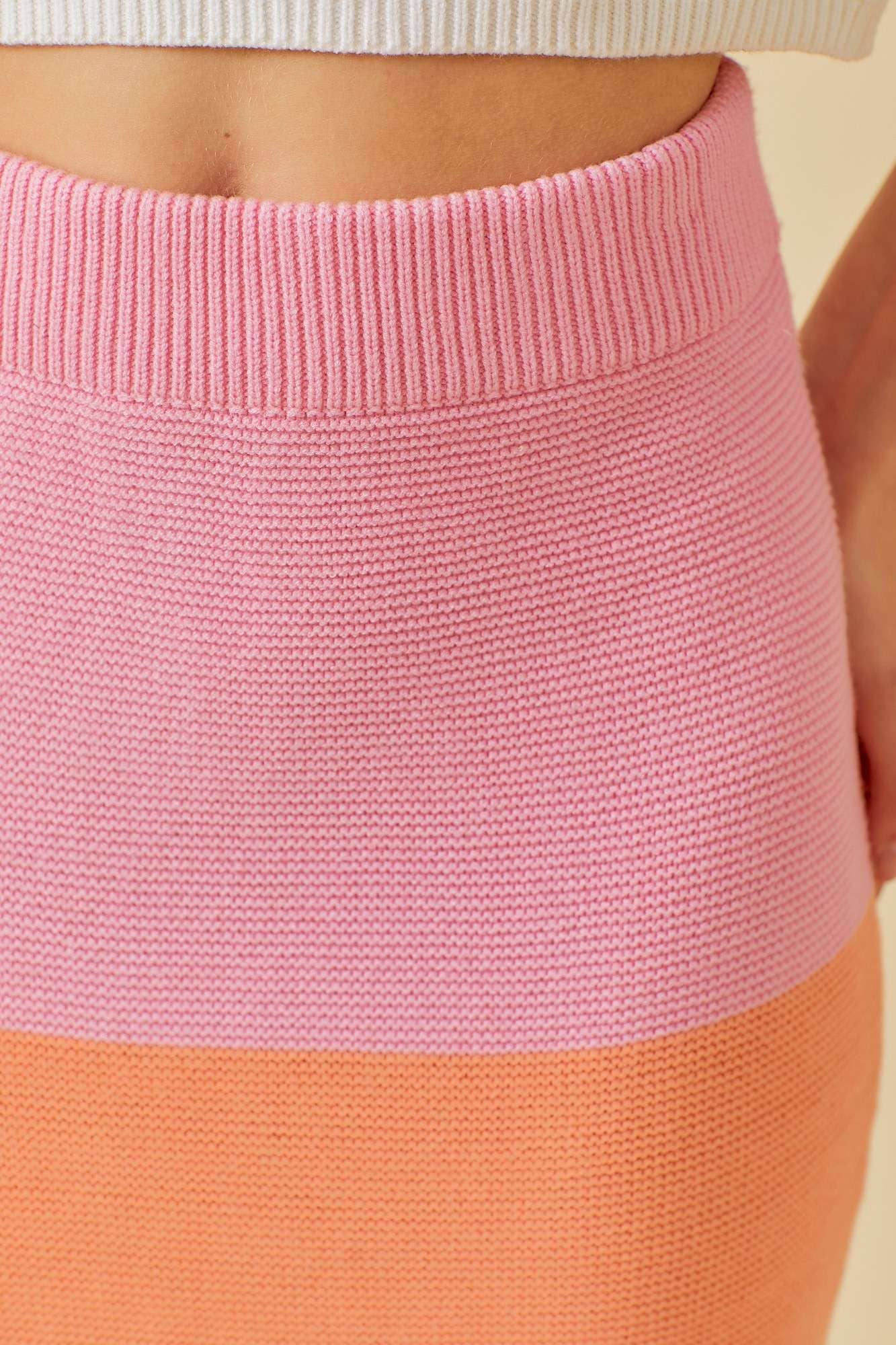 Color Block Knit Skirt