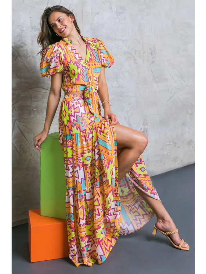Aztec outlet maxi skirt