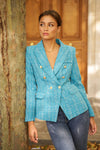 Tweed Blazer Jacket - Blue