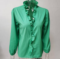 Ruffle Blouse - Green