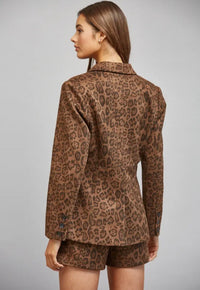 Leopard Suede Blazer