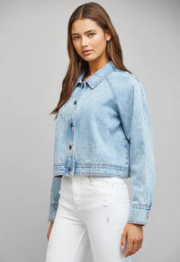 Cropped Denim Jacket - Light Denim