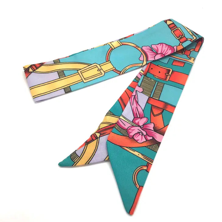 Flowers & Reins Twilly Skinny Scarf