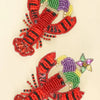 Mardi Gras Crawfish Beaded Earrings