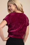 Velvet Knit Crop Top - Plum