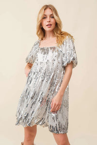 Sequin Babydoll Mini Dress