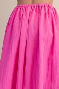 A-Line Midi Skirt - Pink