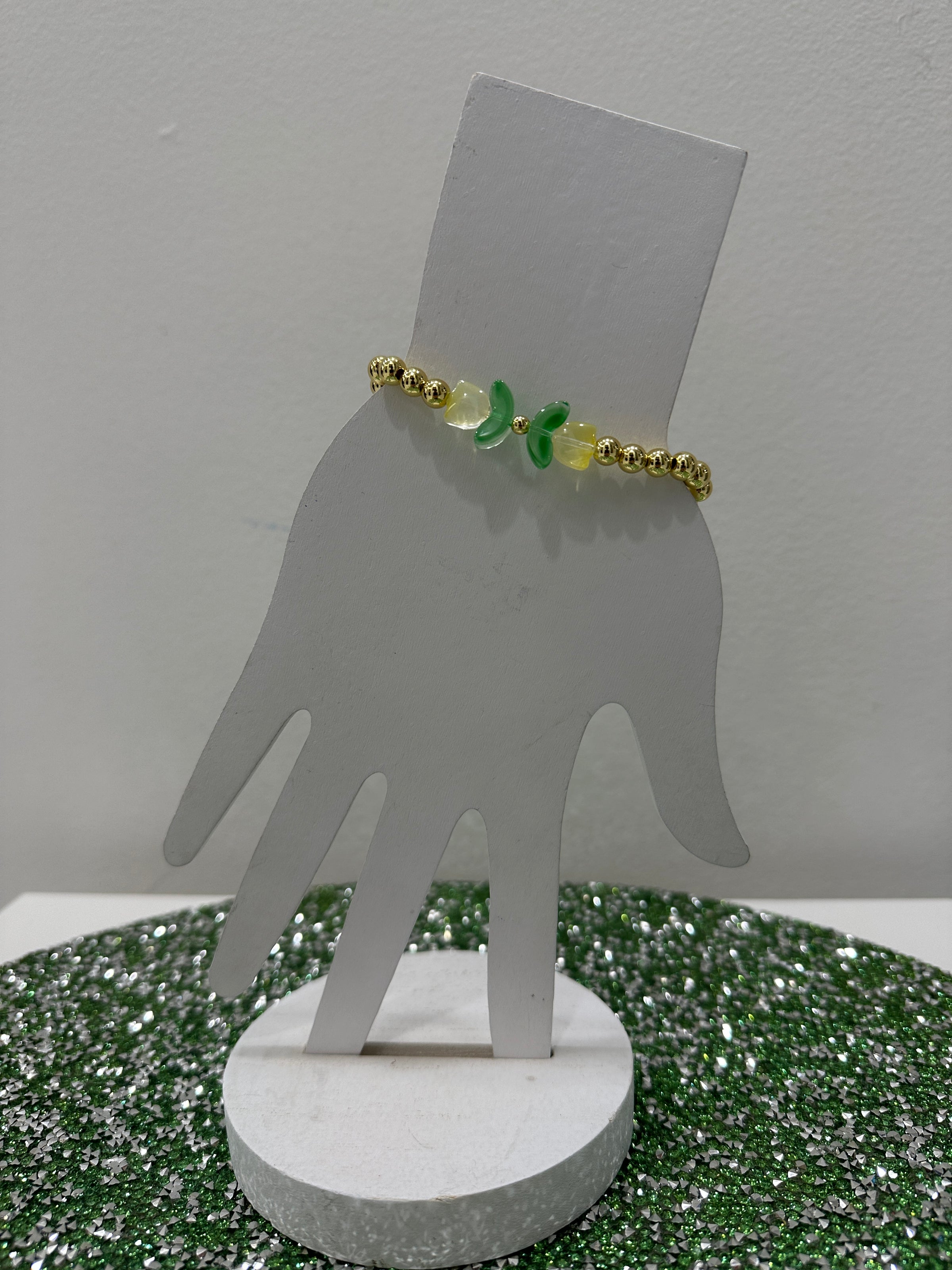Tulip Beaded Bracelet - Yellow