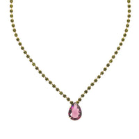 TOVA Milli Necklace - Khaki/Amethyst