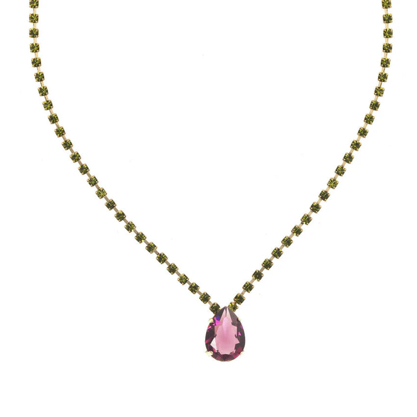 TOVA Milli Necklace - Khaki/Amethyst