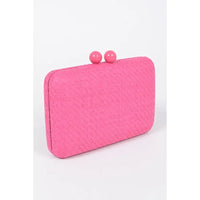 Wicker Clutch - Fuchsia