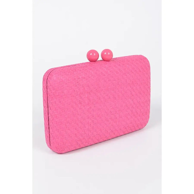 Wicker Clutch - Fuchsia