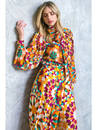 Printed Woven Long Sleeve Blouse