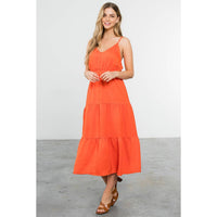 Button Up Tiered Maxi Dress - Aqua