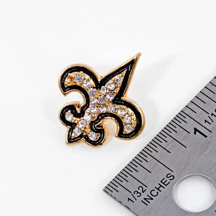 Rhinestone Fleur De Lis Stud Earrings Mardi Gras