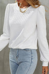 Textured Puff Sleeve Top - White