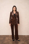 Natasha Velvet Fitted Blazer - Leopard