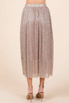 Metallic Midi Skirt - Blush