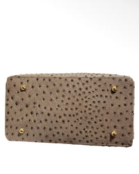 Milana Ostrich Handbag - Taupe