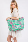 Giraffe Beach Tote - Green