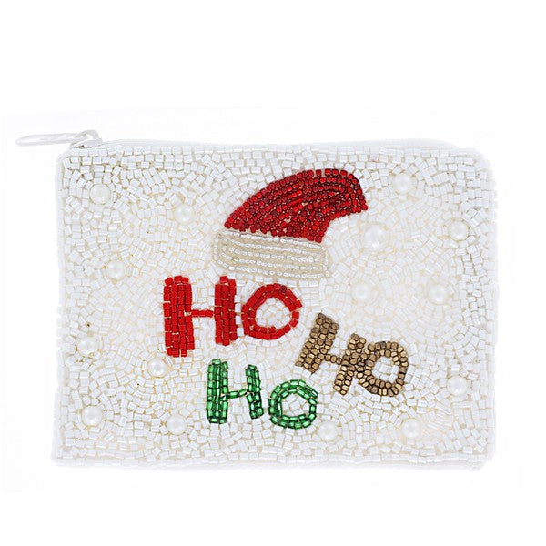 Ho Ho Ho Beaded Pouch
