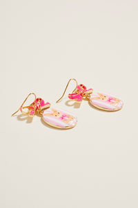 Oval Rabbit Earrings - Hot Pink